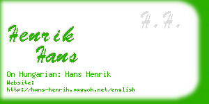 henrik hans business card